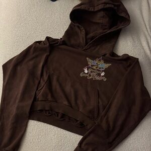Boys Lie Brown Hoodie with Graphic Design